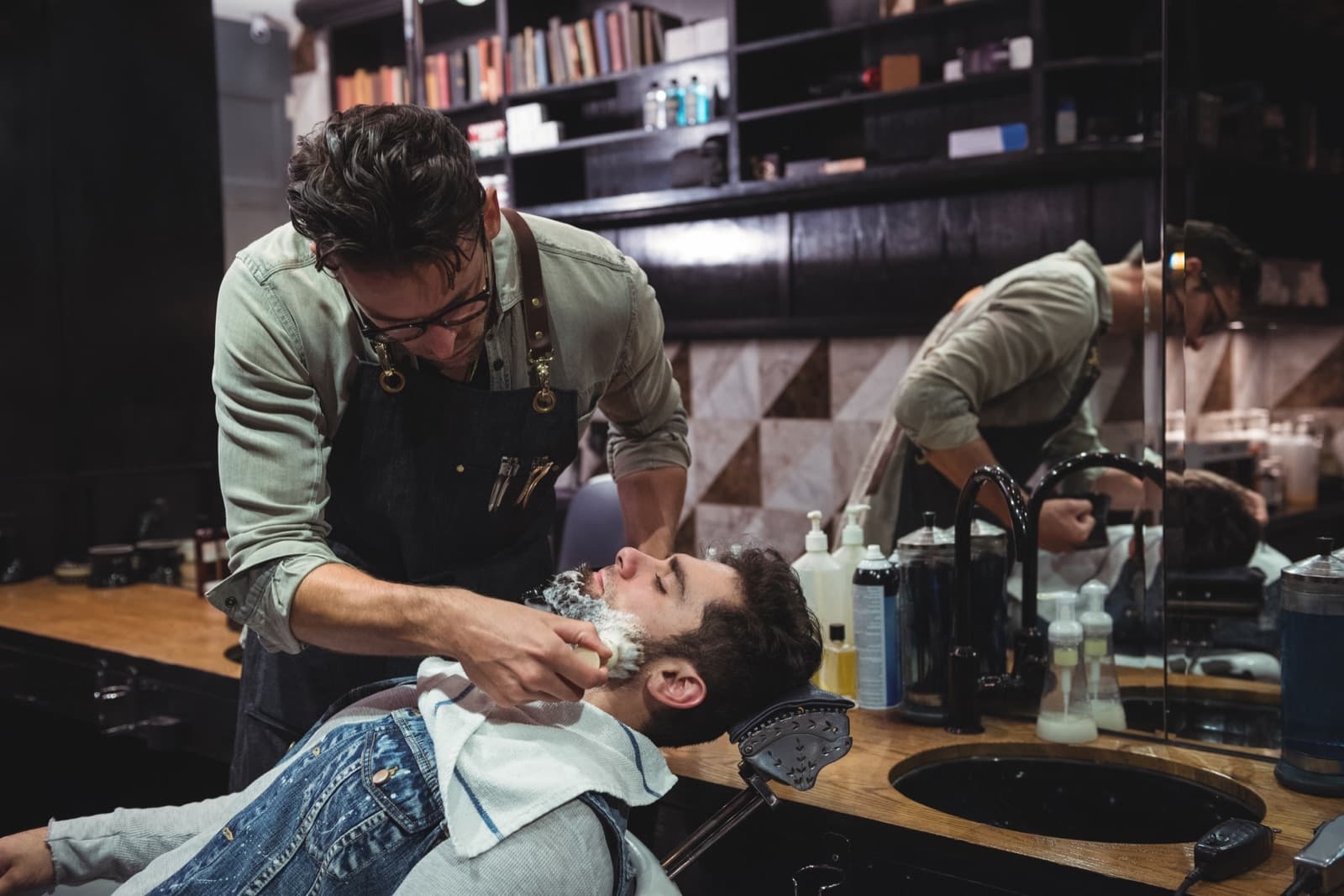 Creator video featuring a local barbershop